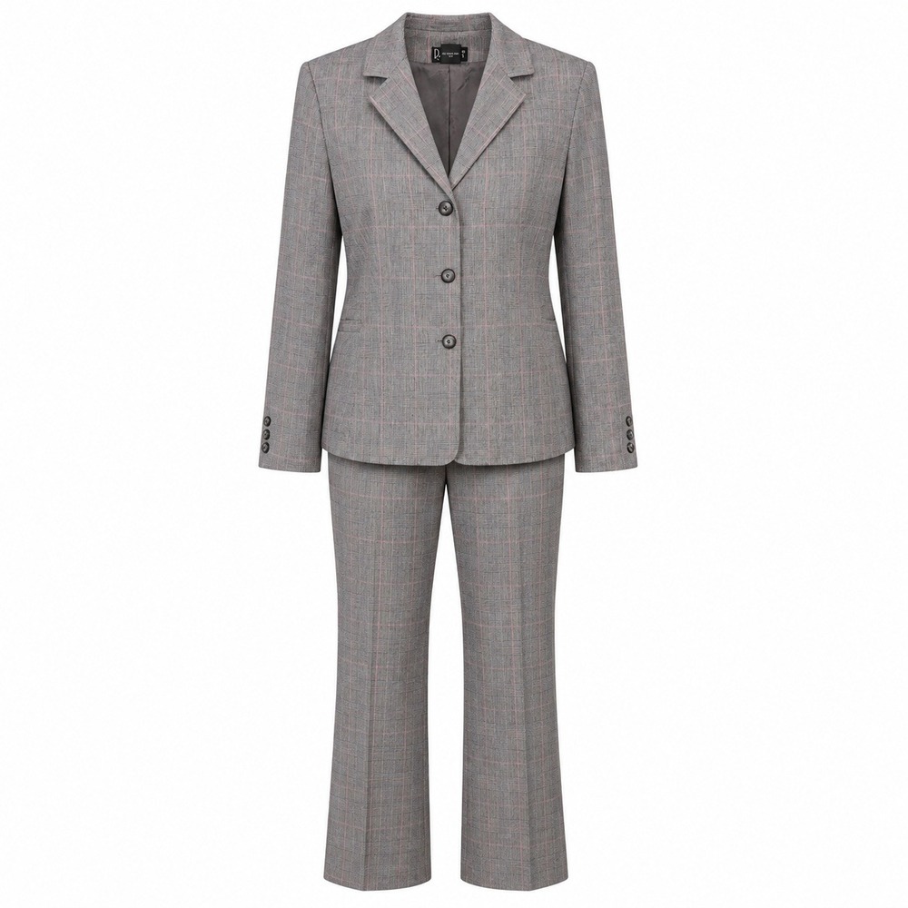 Old Money Dark Academia Plaid Pant Suit Womens Size 10 Officecore Preppy Suit